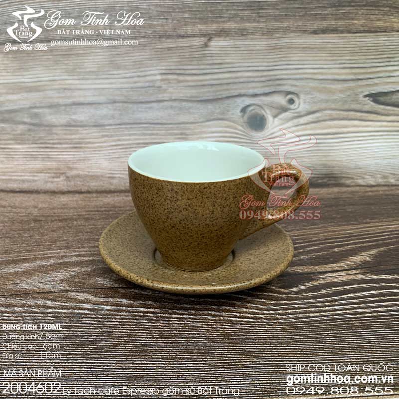 Ly tách sứ uống cà phê espresso 120ml gốm sứ Bát Tràng cao cấp