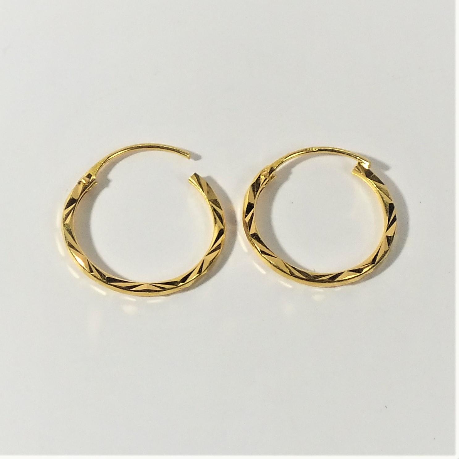 Gold hoop earrings on sale 22k