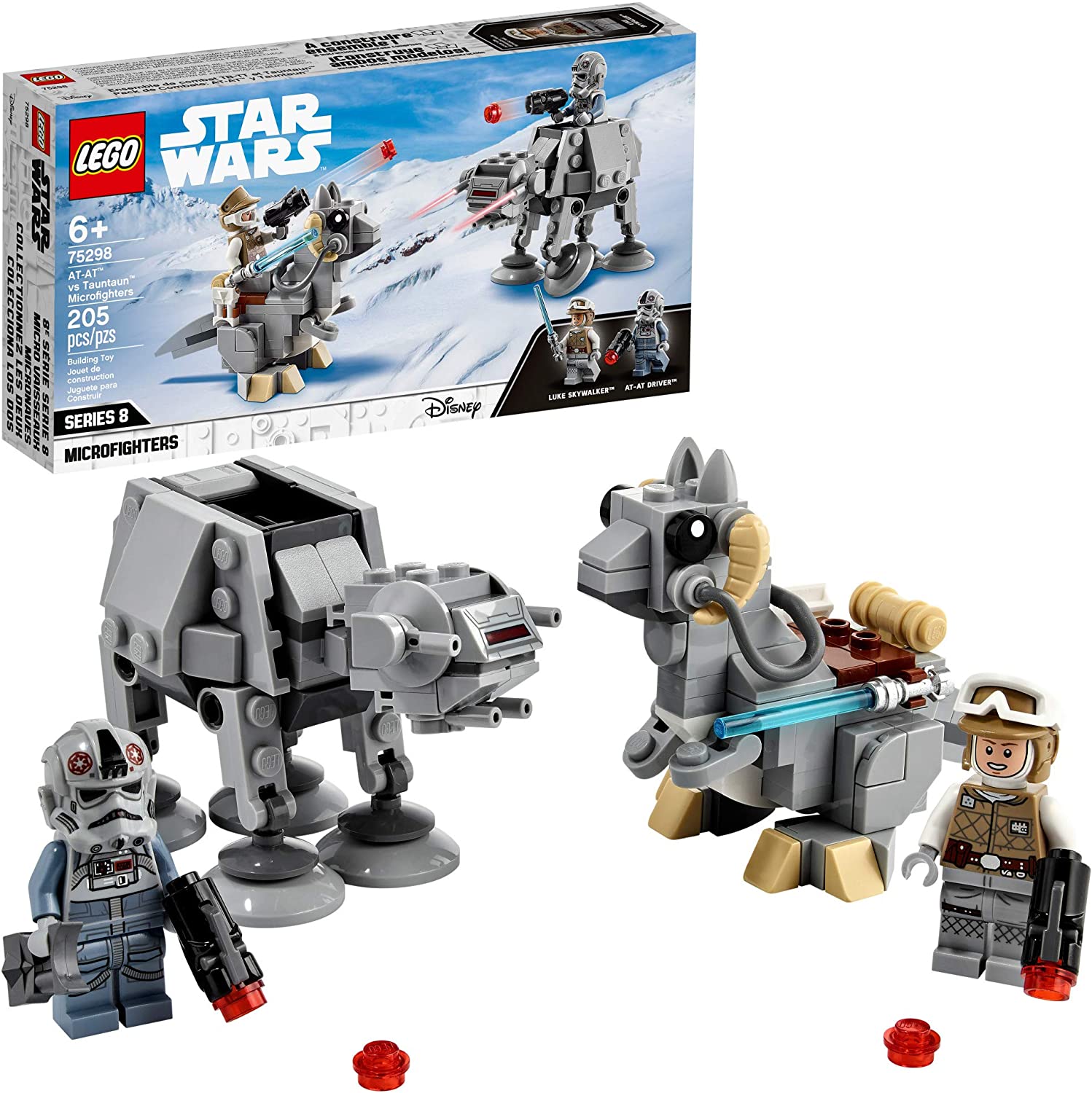 Đồ chơi Lego Cuộc Chiến Vì Sao nhân vật Luke Skywalker với Tàu Chiến at-at vs. Tauntaun Microfighters 75298