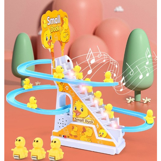 Heo peppa và vịt leo cầu thang có nhạc cho bé