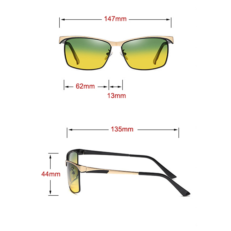 Kính râm mát phân cực Polarized vuông nam nữ 1906