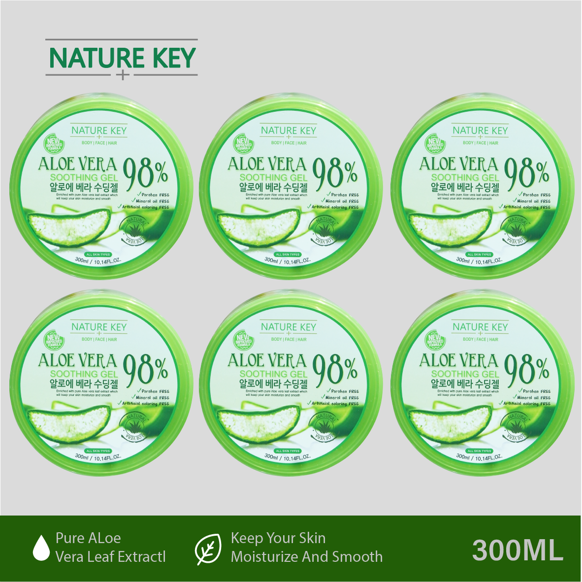 NATURE KEY 98% Aloe Vera Soothing Gel 300ml - Lazada | Lazada Singapore