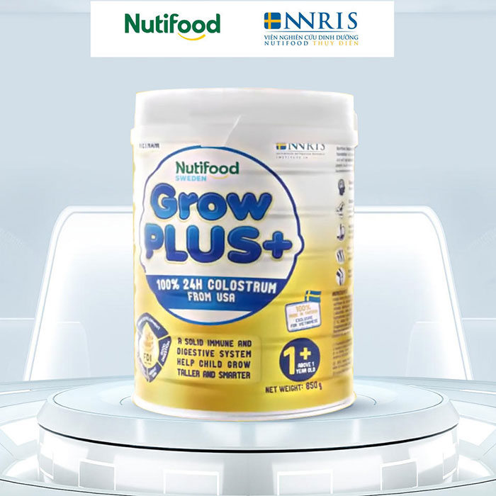 Lon sữa bột nutifood growplus+ trên 1 tuổi 850g