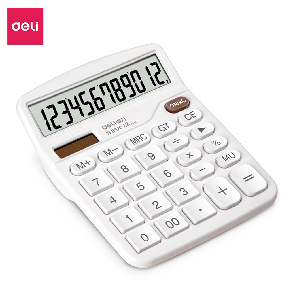 Deli 12-Digit Desktop Calculator - High Quality, Clear LCD Screen, Ideal for Accounting and Office Use, 3-Year Warranty, Modern Design, High Durability, Smooth Keypad