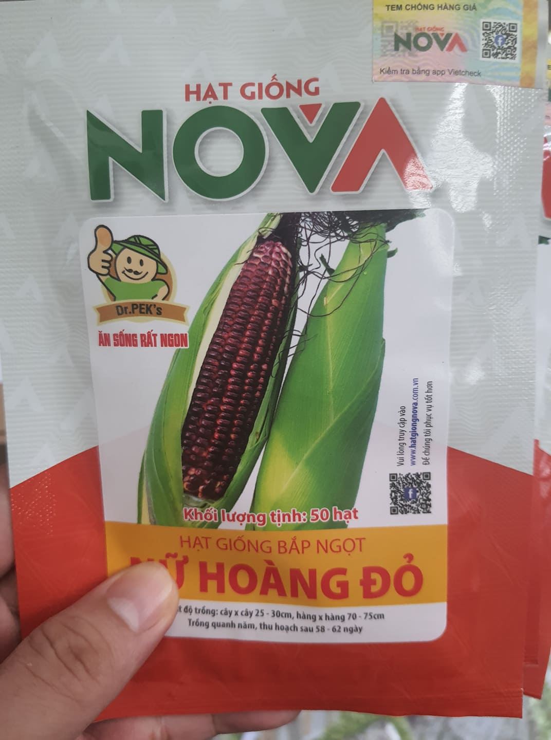 Hạt giống bắp nữ hoàng đỏ nova - Gói 50 hạt