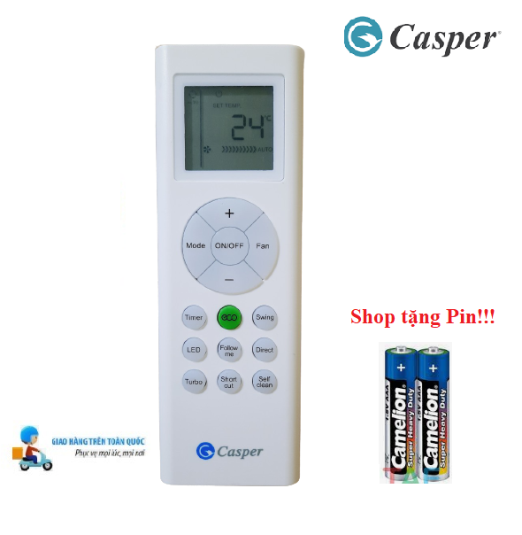 Remote Điều khiển điều hòa Casper 1&2 chiều Inverter- Hàng mới chính hãng Casper 100% Tặng kèm Pin