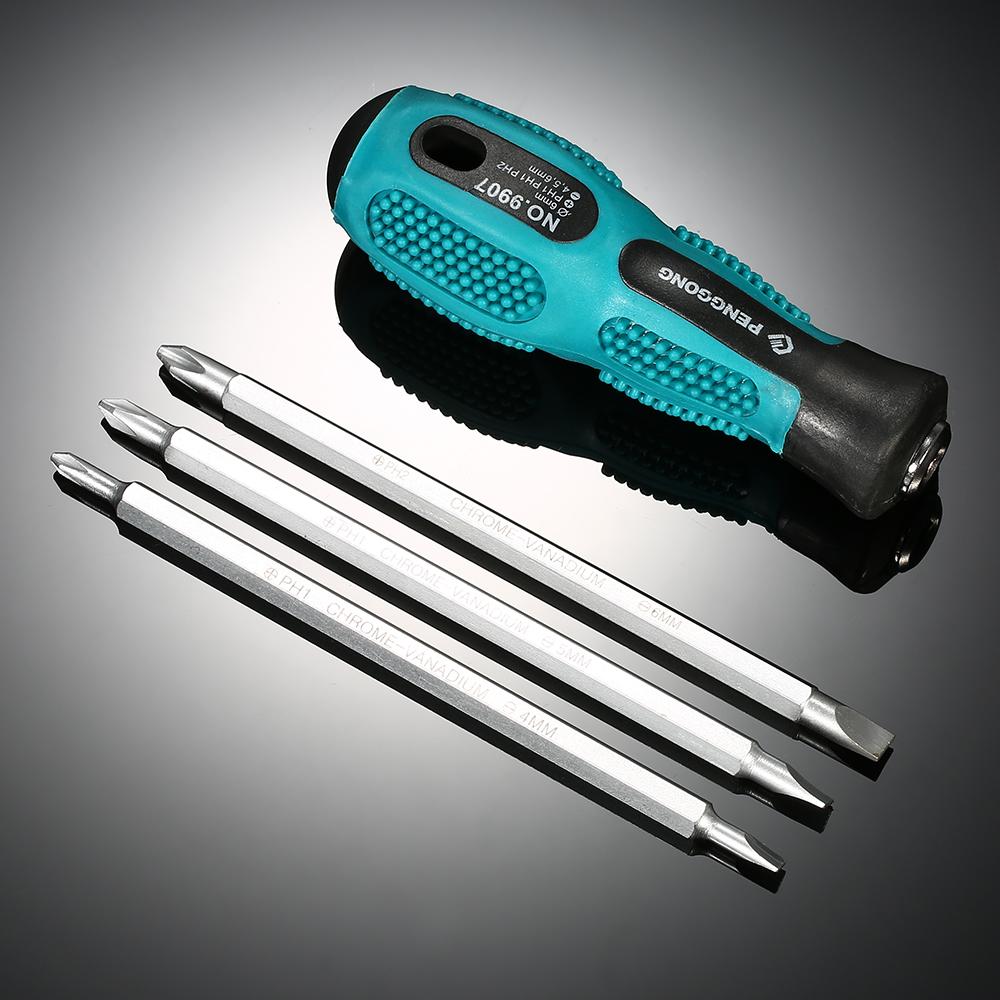 Bộ Tua Vít Cách Điện Đa Chức Năng PENGGONG, 4 Tua Vít Với Nam Châm Hai Chiều Có Rãnh & Phillips Bits, Bộ Dụng Cụ Sửa Chữa Thiết Bị Điện