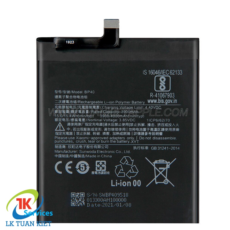 Pin xiaomi bp40 / xiaomi k20 pro - mi 9t pro dung luợng chuẩn bảo hành 1 đổi 1