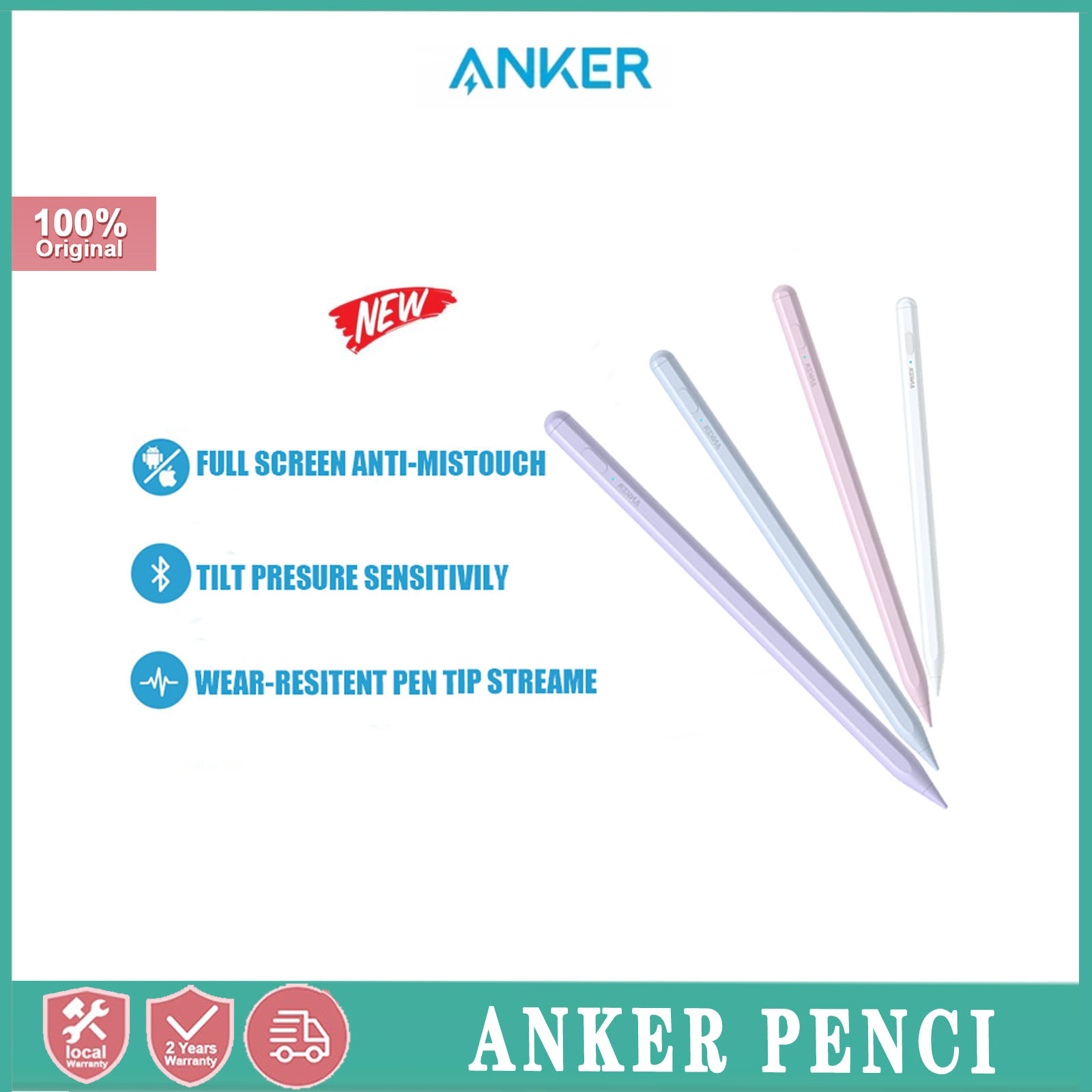 Anker Pencil【For Pad】Stylus Cheap Alternative Pencil Capacitive Pen Anti  False Touch 2nd Generation Replace Lazada PH