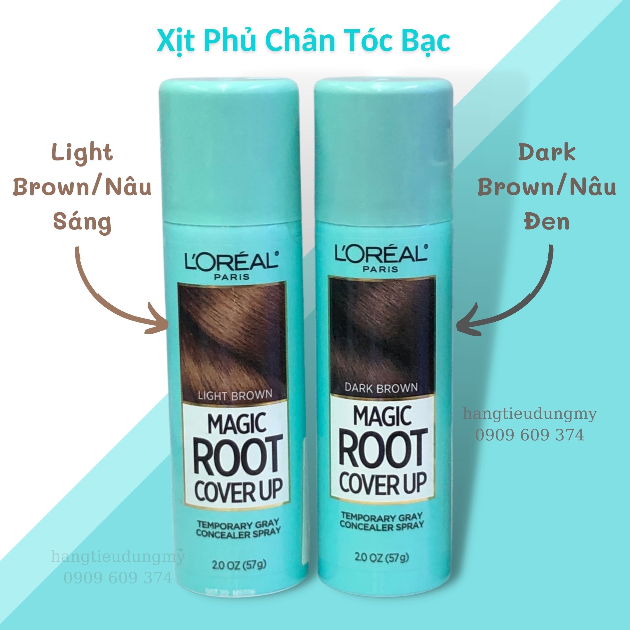 Xịt phủ che tóc bạc L'Oreal Paris Magic Root Cover Up Gray Concealer Spray 57g