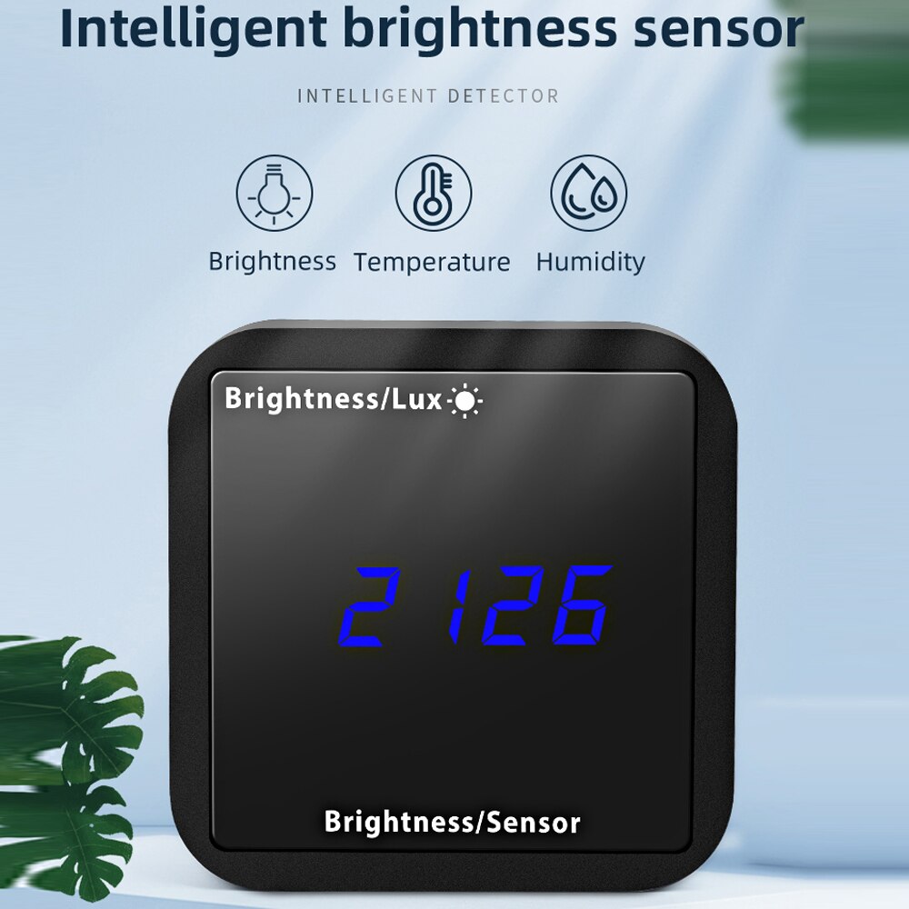 Tuya Zigbee Intelligent Illuminometer Temperature Humidity Sensor LED Display APP Control For Alexa Google Home Lux Meter