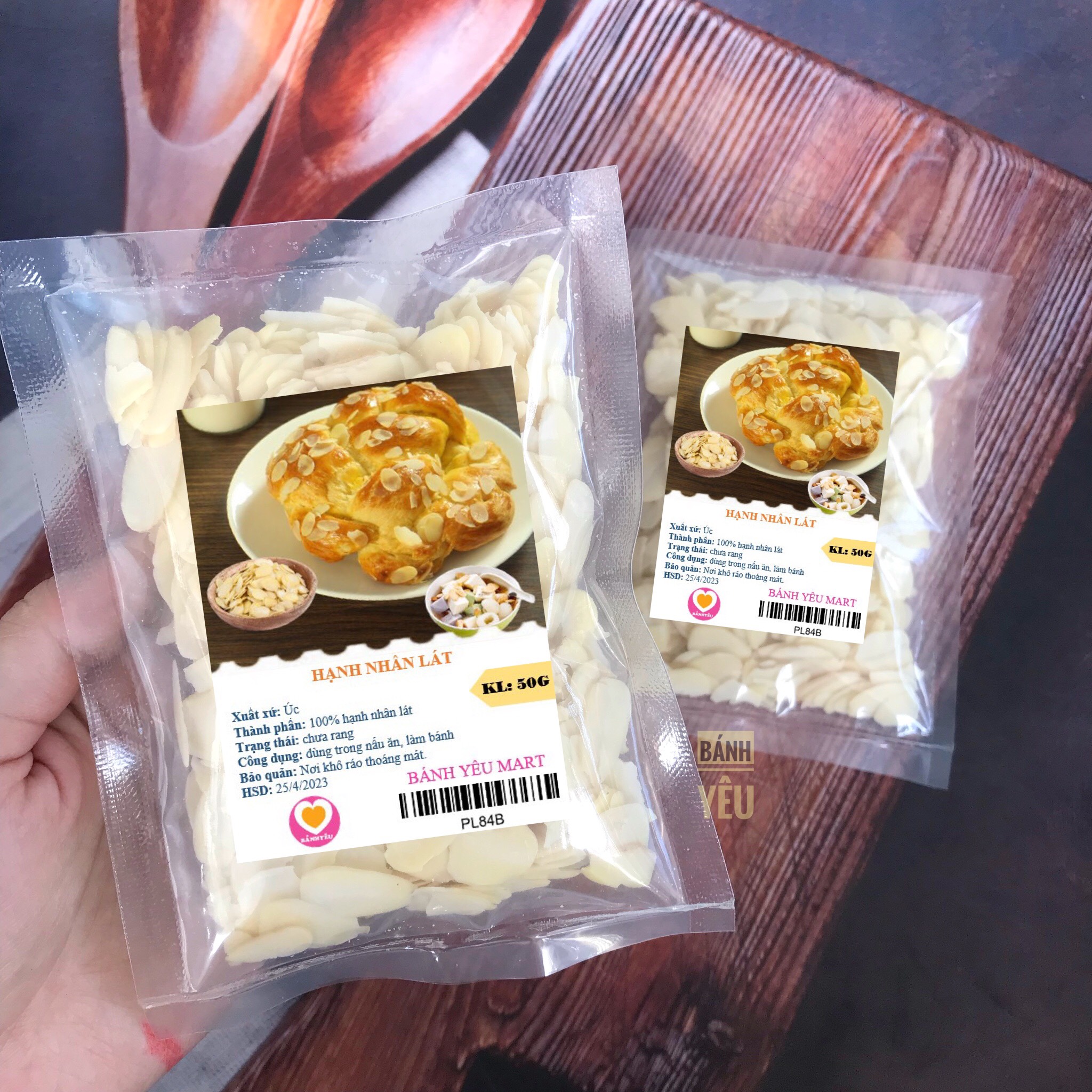 Hạnh Nhân Lát Úc Tươi Loại Ngon dùng làm các loại bánh, chè,.
