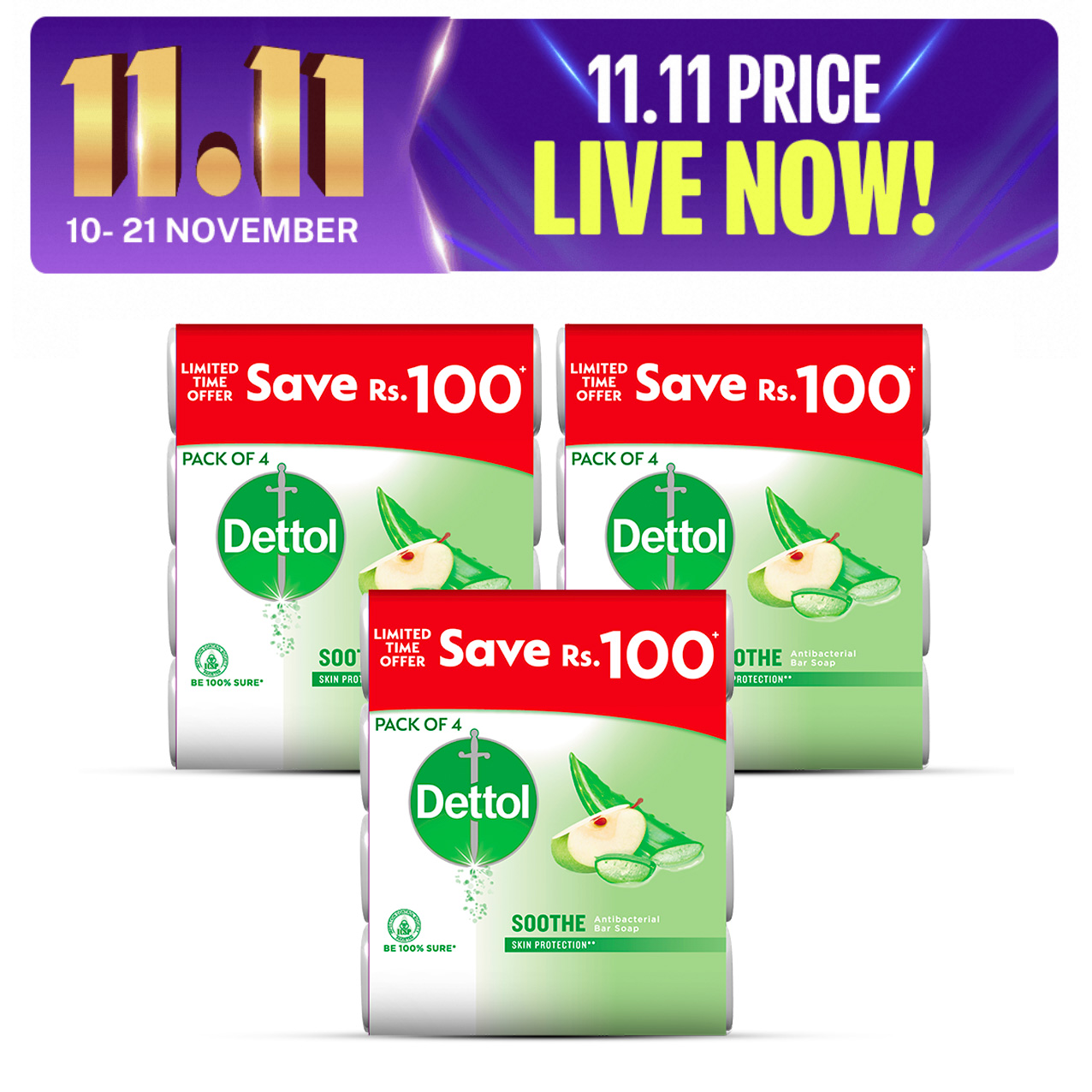 Dettol Soap Soothe 110gm - Pack of 12