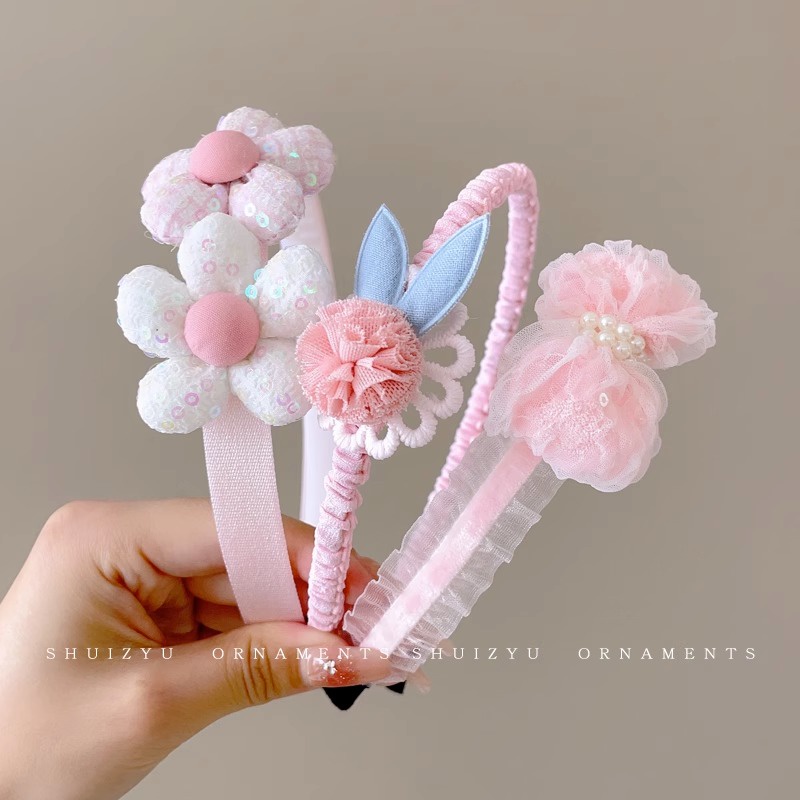 Băng Đô Đính Nơ Hoa Dễ Thương Cho Bé Gái