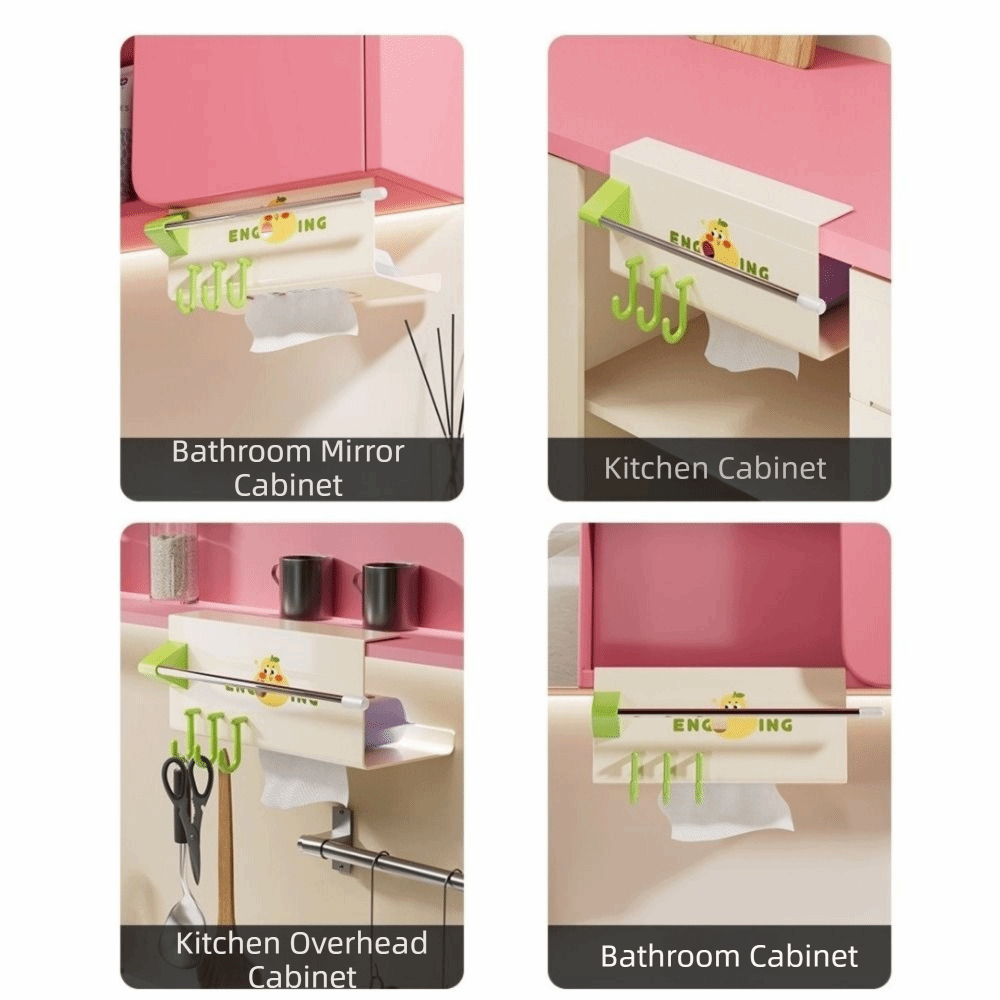 Plastics Wrapp Rack Multi-Purpose Plastic Upside-Down Paper Towel Rack Wall Mounted Large ...