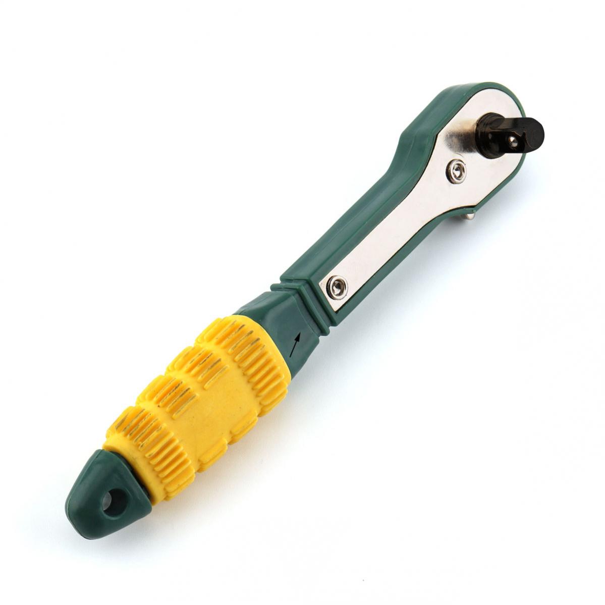 Mini 1/4 Head Screwdriver Pole 6.35mm Inner Hexagon Ratchet Socket Wrench with Dual-head