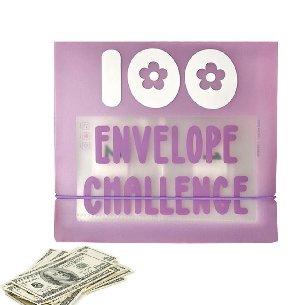 FGHJD Money Binder for Saving 100 Envelopes Saving Challenge Binder Binder for Budgeting With Cash Envelopes Financial Management Binder Reusable Cash Planner Budget Book Home Office