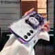 New Phone case Realme C71 C75 C75X Back cover with Gradient 3D Bear Folding Stand Bracket Luxury Slim 6D Plating Glitter Girls For Realme C75 C75X C71 case. 