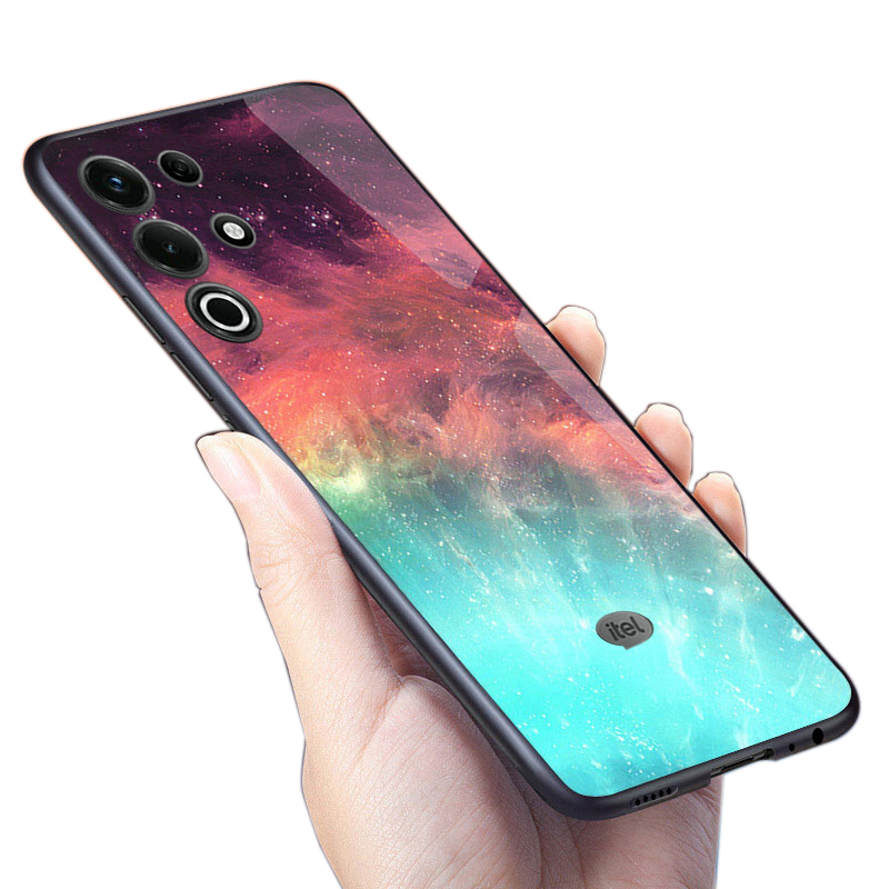 Phone case For itel S25 Ultra Back cover Tempered Glass Cover Starry Sky Mirror Couple Design cover For Itel S25 Ultra Cover cases.