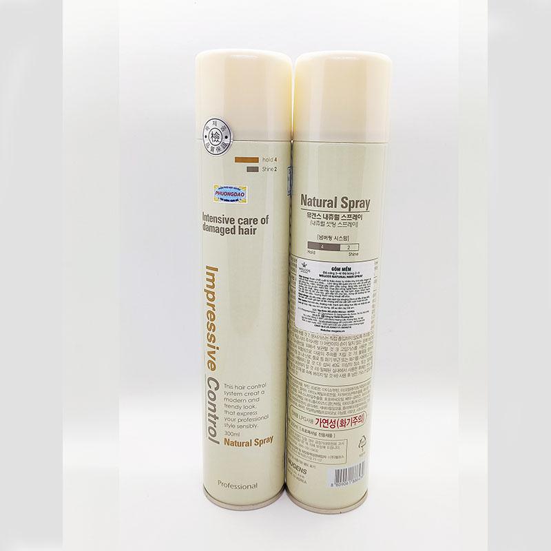 Gôm( keo)  xịt tóc mềm tạo kiểu tóc mugens natural spray 300ml