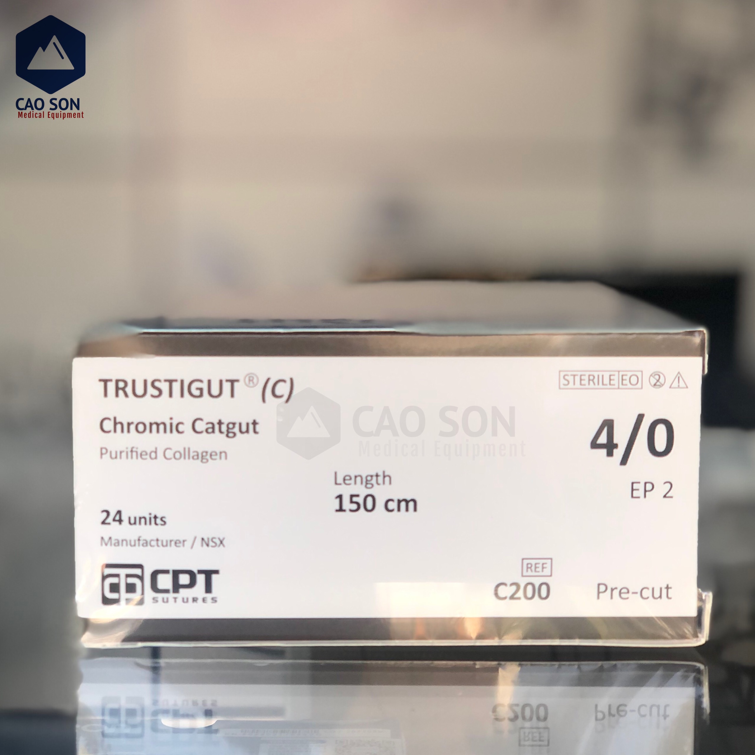 Chỉ tự tiêu CPT TRUSTIGUT C 4/0 (CHROMIC CATGUT)- Dùng phẫu thuật, cấy chỉ