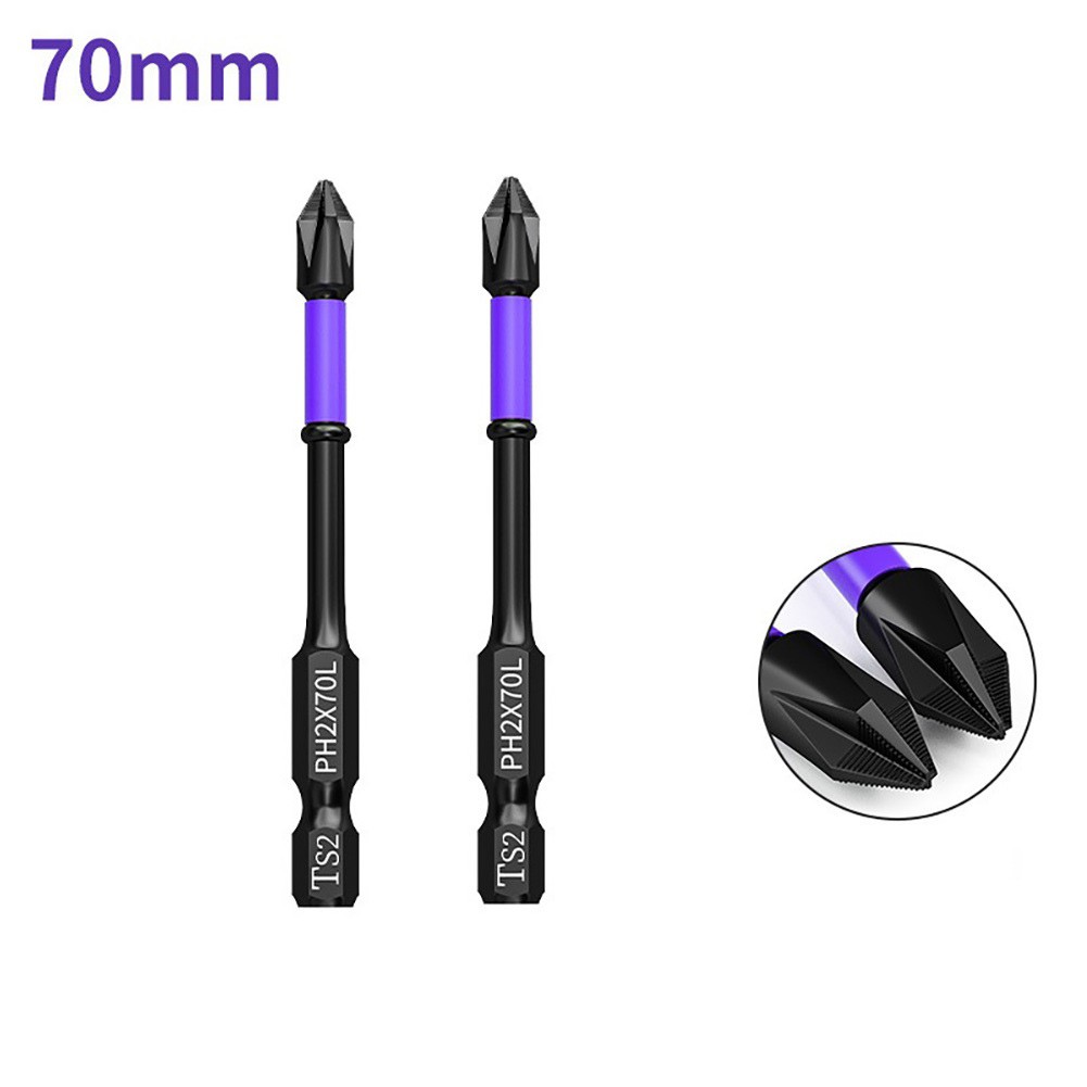 Unnicoco 2Pcs Non-slip PH2 Magnetic Batch Head Cross Screwdriver