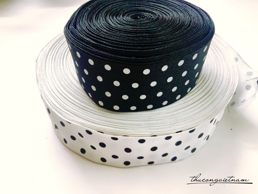 Ruy băng gân chấm bi bản 4cm
