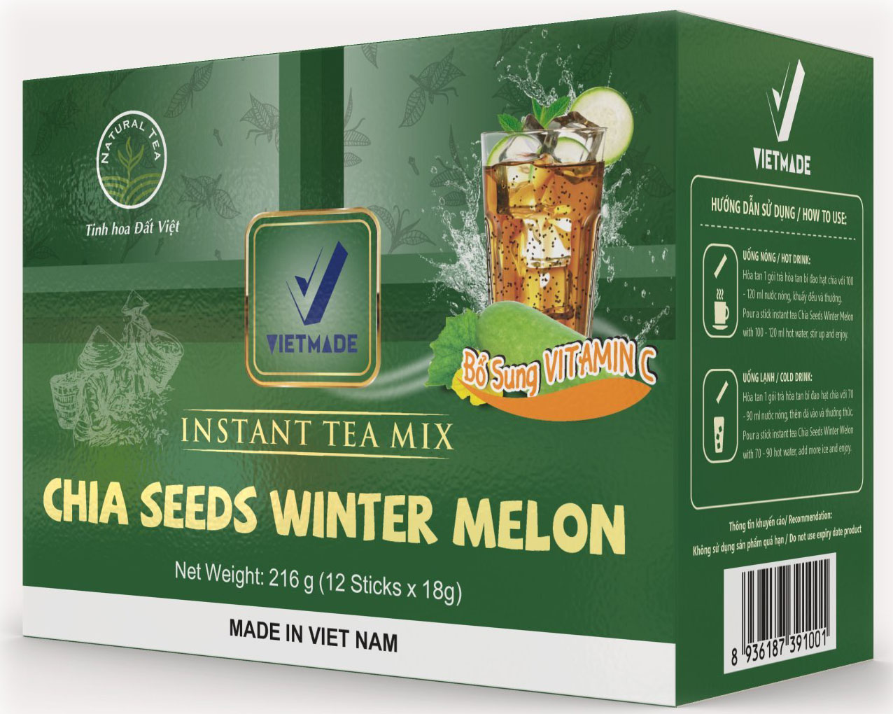 Trà hòa tan Bí Đao hạt Chia VIETMADE