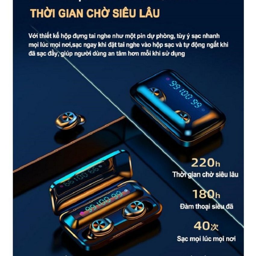 Tai Nghe Bluetooth F9 Pro Mẫu 2021 Phiên Bản Thứ 12 Mắt Sói Trong Đêm Không Dây Chống Nước Chống Bụi Chống Ồn