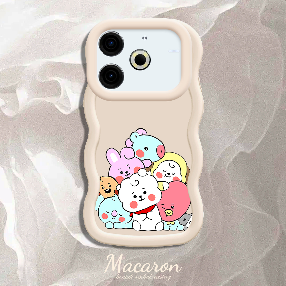 BILI for Tecno Pova 6 Neo Back Cover BTS Doll Pattern Design Wavy Soft Silicone Mobile Phone Covers. 