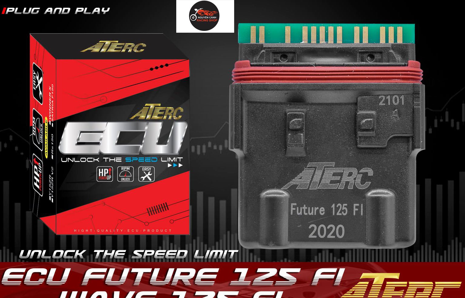 IC độ ATE gắn xe future 125 fi xe wave 125 fi