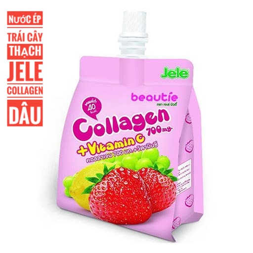 Nước ép trái cây thạch collagen jele gói 150gr- vi dâu - nước ép trái cây thái lan