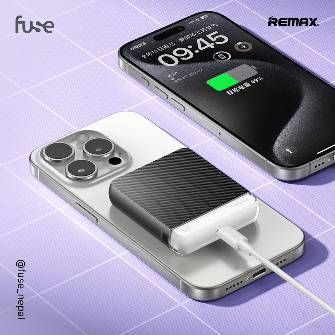 Remax RP-P009 Magnetic Wireless Power Bank 10000mAh – Compact, Fast Charging, Portable by Fuse Nepal. 