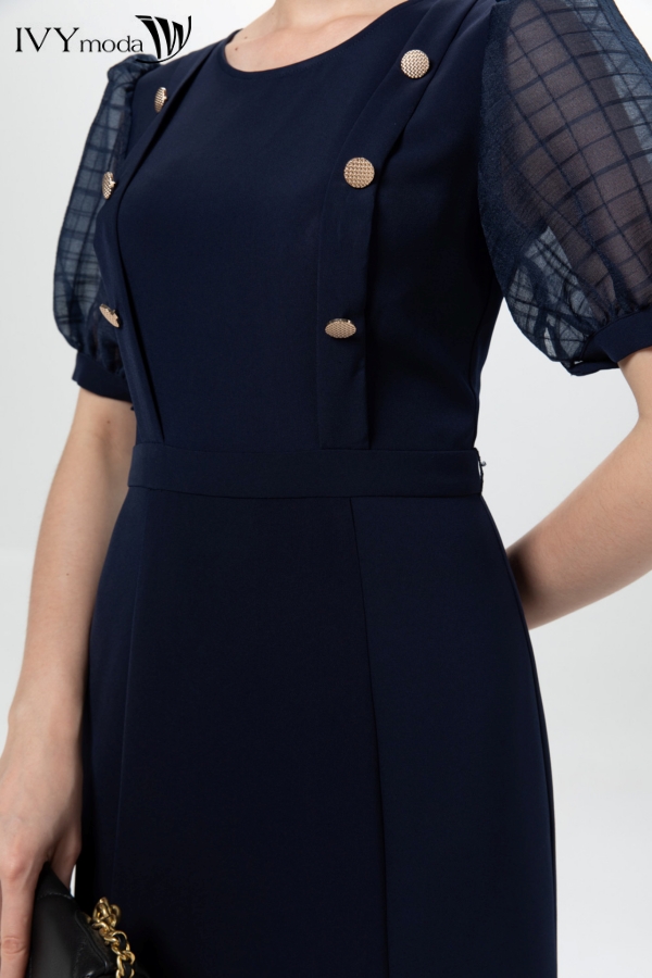 Đầm đuôi cá tay bồng IVY moda MS 48M7374