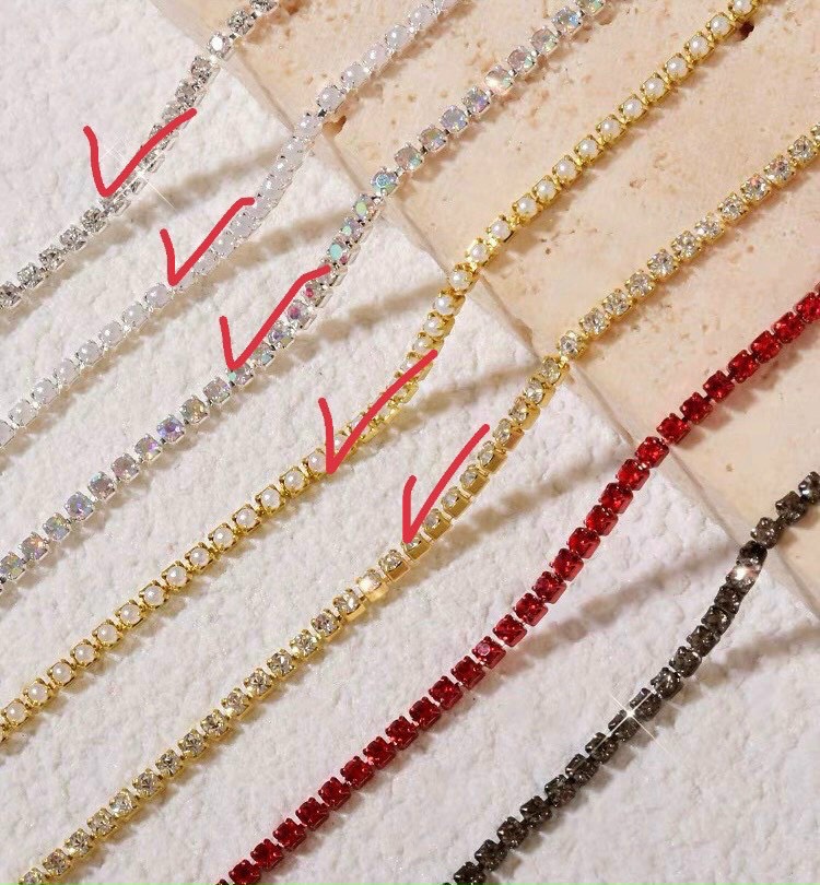 Sợi xích charm đá trang trí móng nail