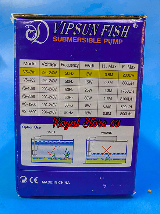 Vipsun VS 701 máy bơm nước bể cá, non bộ mini