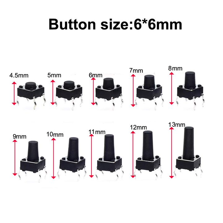 Nút Nhấn 4 Chân 6x6x16mm