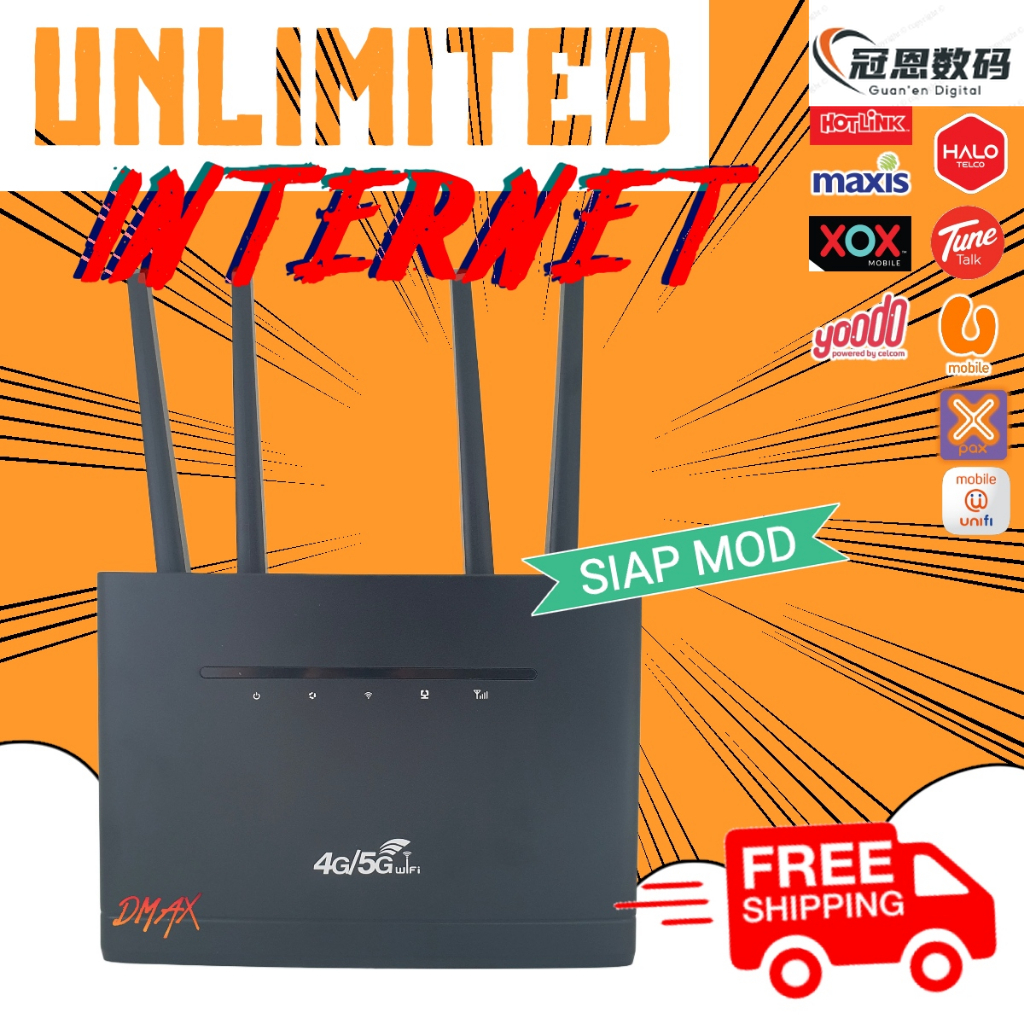 Genuine Product Protection Malaysia Ready Stock Modem Router V12 Modified Unlimited Data 4G