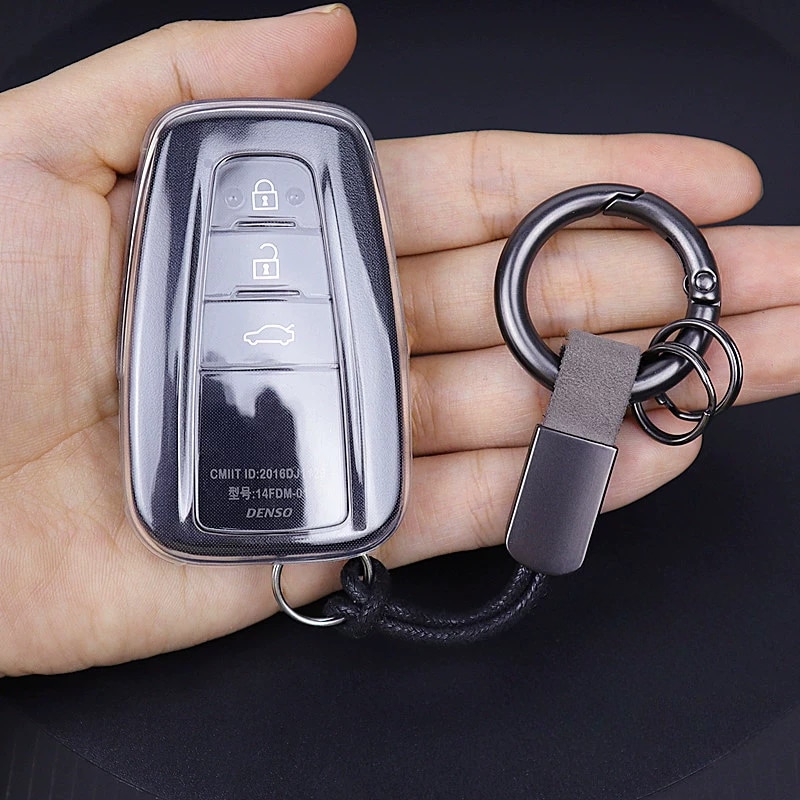1pc 3 Buttons Tpu Car Key Cover Case For Prius Camry Corolla Chr C Hr Rav4  Land Cruiser Prado Keychain Car Accessories, Save Money On Temu