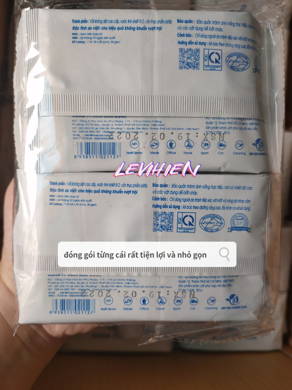 Combo 100 cái Khăn ướt Cồn Max Cool kháng khuẩn Wet Tissue Alcohol