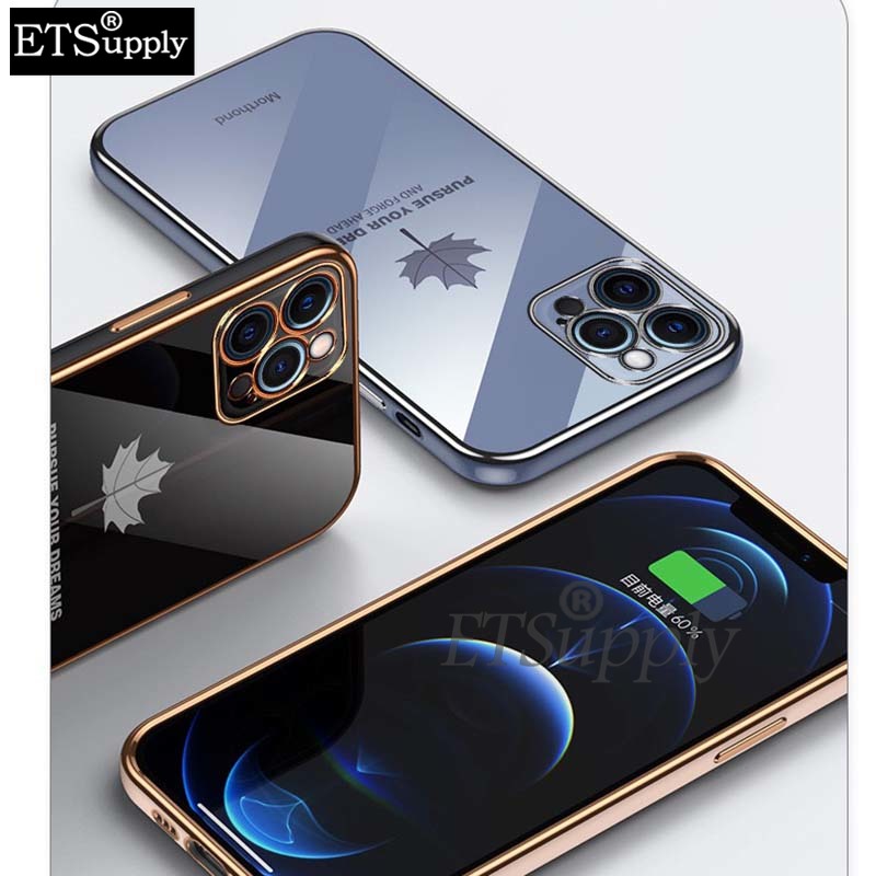 Phone case For Motorola G64 Back cover Shining Maple Leaf Design soft plating Back cover Motorola Moto G64 case. 