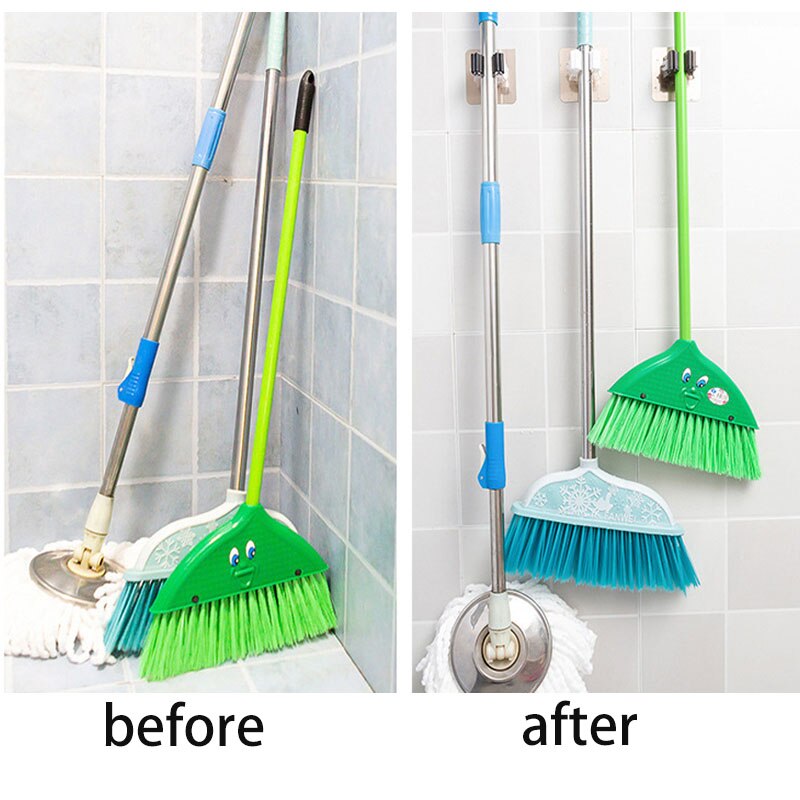 Móc chổi lau dính đa mục đích móc treo tường chủ rackbrush Giá treo chổi Túi sắp xếp phòng tắm nhà bếp