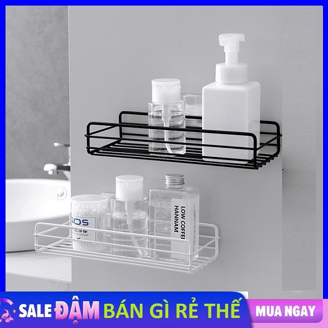Kệ nhà tắm hình chữ nhật Chất Liệu Thép Không Gỉ , kệ nhà bếp Nhà vệ sinh kèm miếng dán siêu dính