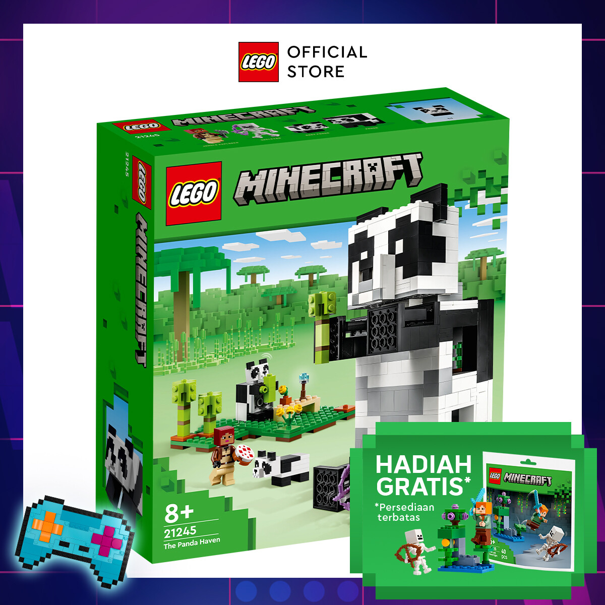 LEGO Minecraft The Panda Haven 21245 Building Toy Set (553 Pieces