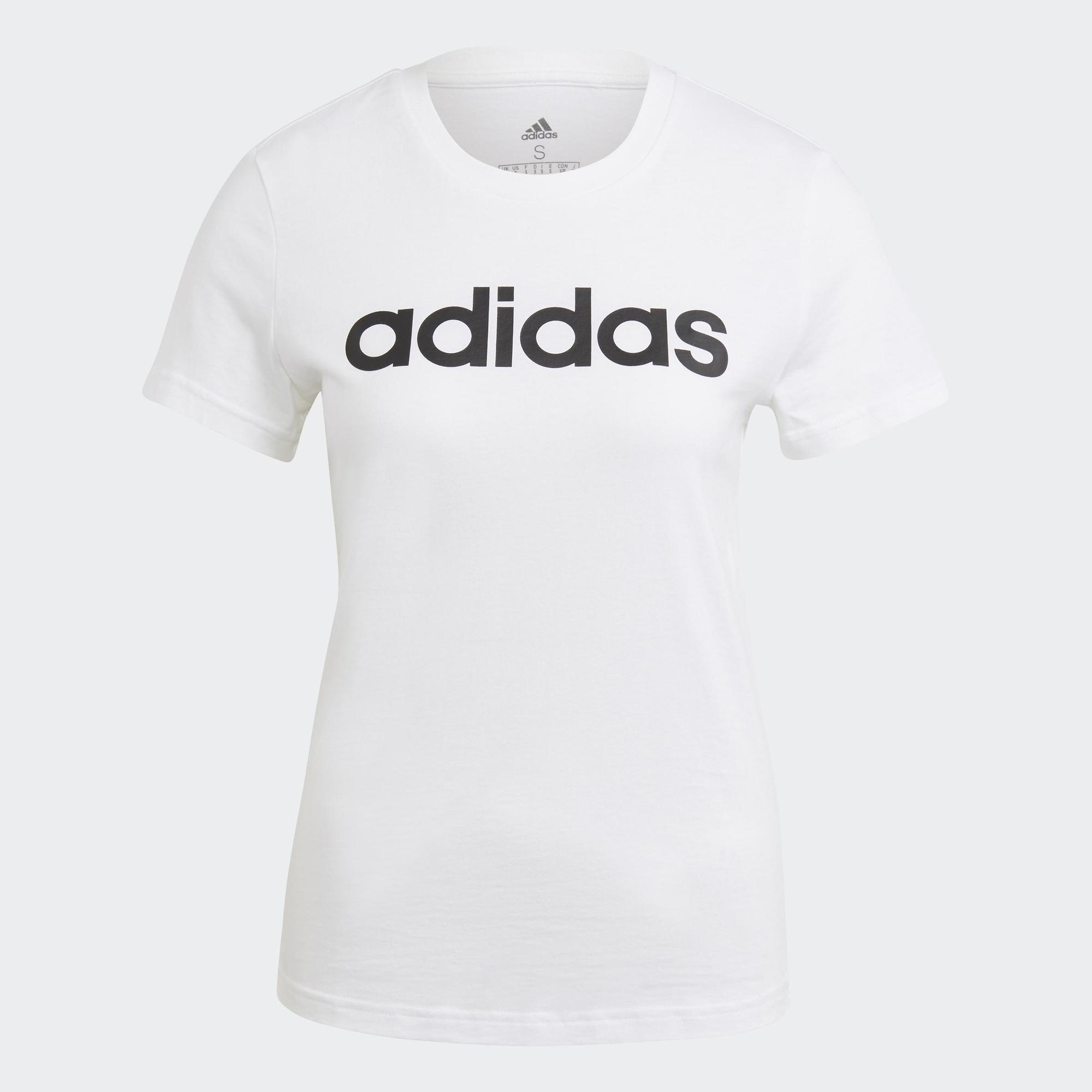 Adidas phong cách sống áo thun logo slim essentials loungewear nữ trắng gl0768