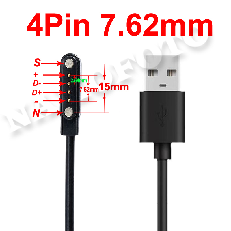 Cavo di ricarica magnetico da USB a 2 pin per Smart Watch Occhiali intelligenti Cavo di monitoraggio dell'attività Spaziatura dei Pin di contatto 7,62 mm Lunghezza 60 cm, Nero Cavo di ricarica magnetico da USB a 2 pin per Smart Watch Occhiali intelligenti Cavo di monitoraggio dell'attività Spaziatura dei Pin di contatto 7,62 mm Lunghezza 60 cm, Nero