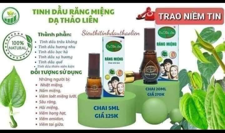 Tinh dầu răng miệng DẠ THẢO LIÊN chai 5ml