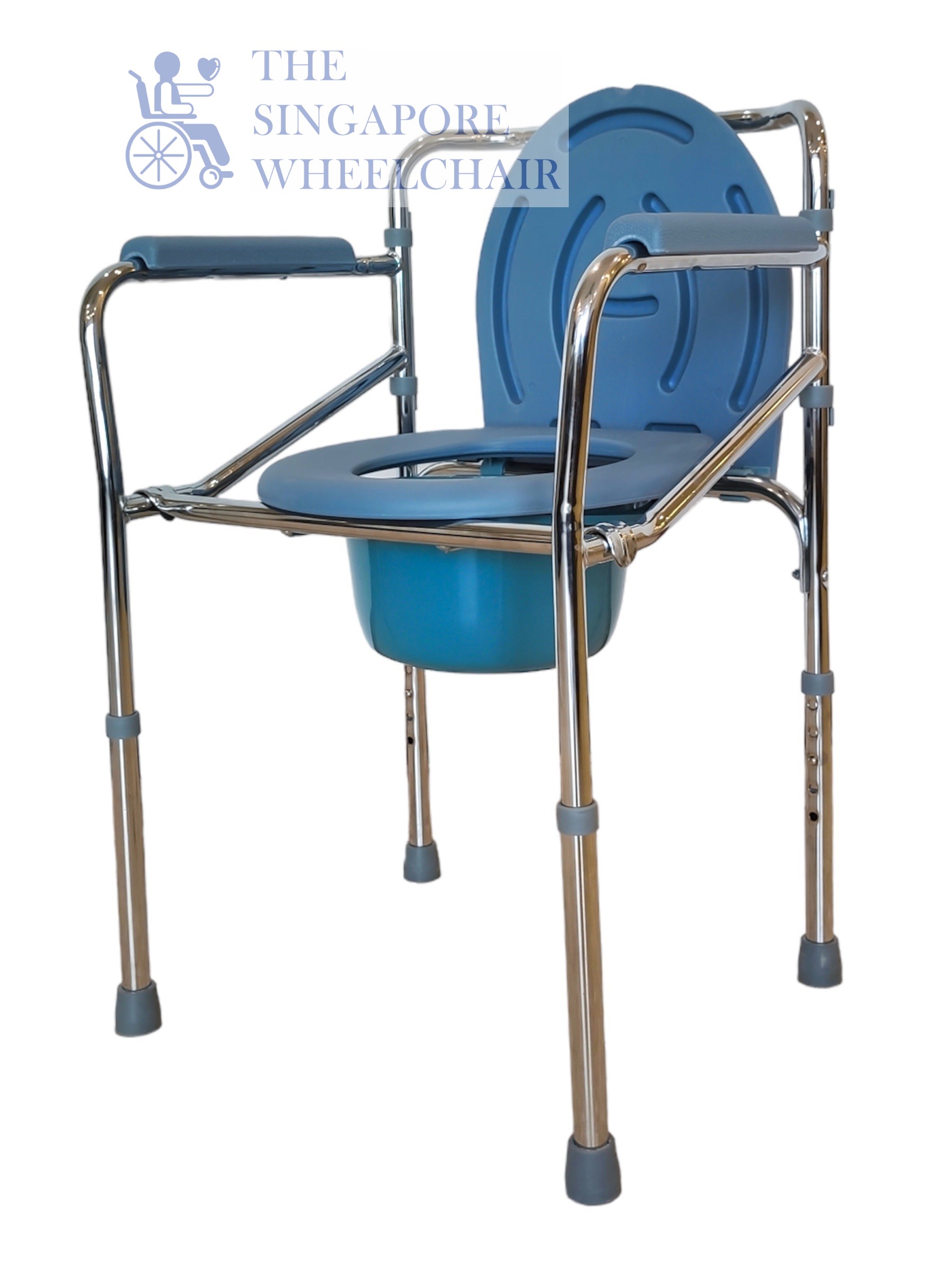 Foldable toilet lightweight Commode Chair with Wheels Adjustable