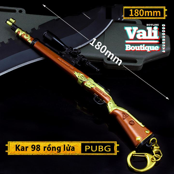 Móc khóa mô hình game PUBG - K98 Rồng Lửa - 18cm
