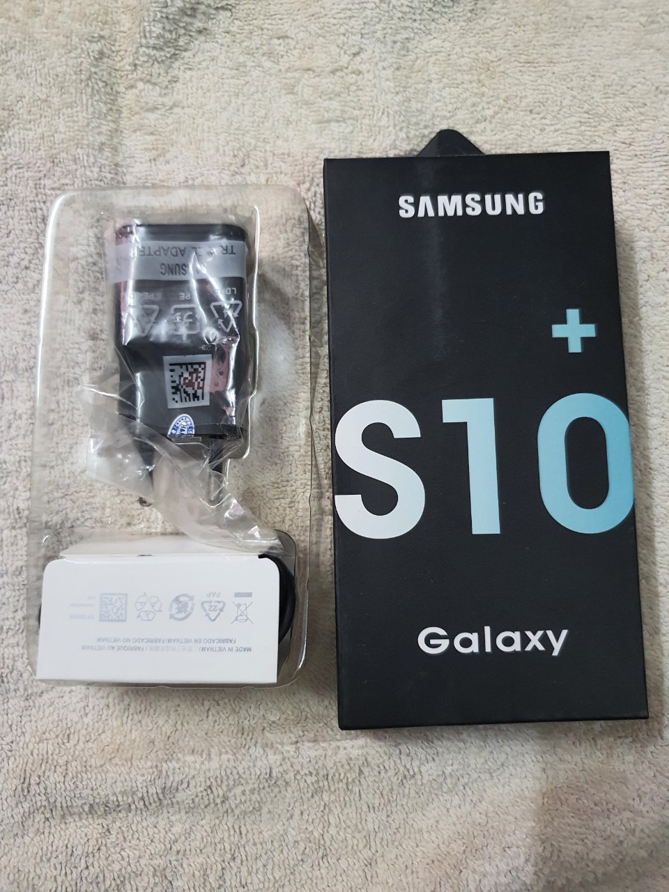 Bộ củ sạc và dây cáp sạc samsung s10 plus cổng type c, new 100%